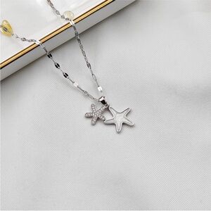 Elegant Silver Starfish Necklace